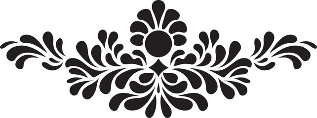 Ornamental Floral Border Vector, Vintage Flourish Design, Elegant Swirl Decoration