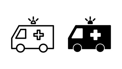Ambulance icon vector. ambulance truck sign and symbol. ambulance car