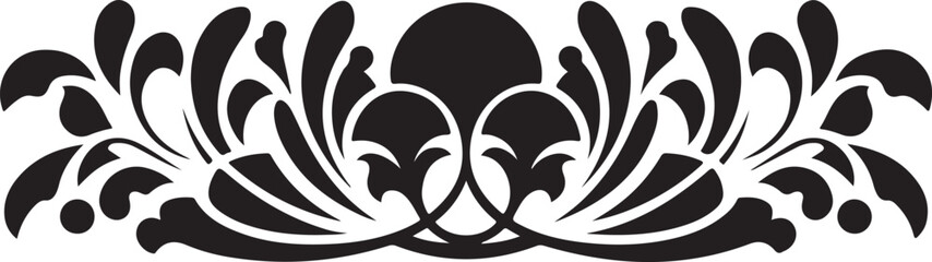 Ornamental Floral Border Vector, Vintage Flourish Design, Elegant Swirl Decoration