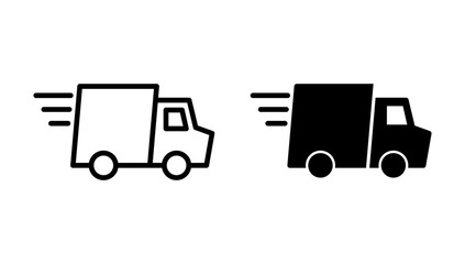 Delivery truck icon vector. Delivery truck sign and symbol. Shipping fast delivery icon