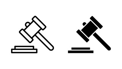 Gavel icon vector. judge gavel sign and symbol. law icon. auction hammer
