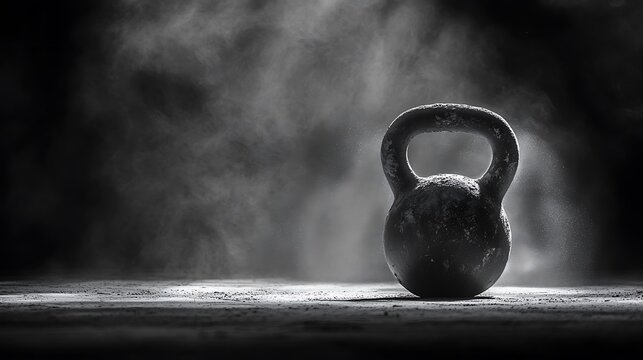 Isolated Kettlebell on Surface with Dust Particles in Dark Environment