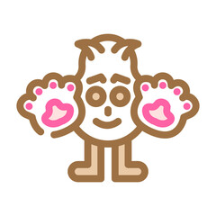 paws cute monster color icon vector illustration