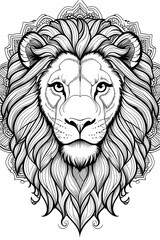 Obraz premium lion head Mandala illustration