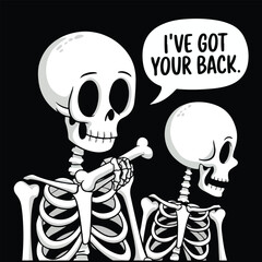 Got Your Back A Spooky Skeleton Pun with a Twist