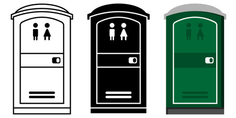 toilet portable icon. Design vector of public toilet portable in various style