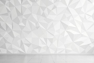 Obraz premium Abstract geometric wall with white triangular pattern in a modern interior. Minimalist design with a creative background concept for decoration. Ai generative