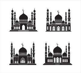 Collection of Elegant Mosque Silhouettes