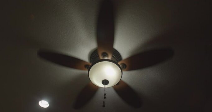 Ceiling Fan Spinning with Light On