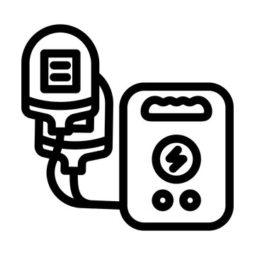 aed automated external defibrillator line icon vector illustration