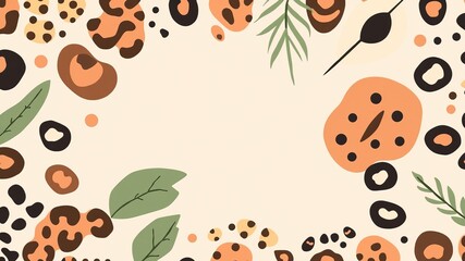 Fototapeta premium Creative pattern featuring orange and black spots on a stylish background for modern design use