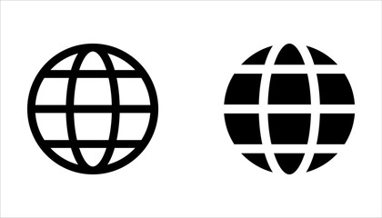 Globe Icon vector illustration, Go to web symbol icon, www symbol, Web icon, website, homepage icon set, earth clip art, globe symbol isolated white 