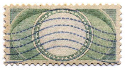 Obraz premium A small, circular piece of paper with a design or image printed on it , isolated, postage stamp, isolated