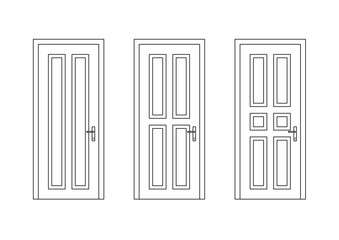 set of a closed door