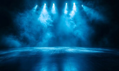 Fototapeta premium a spotlight shining in the dark with smoke.