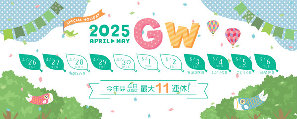 2025年　ゴールデンウィーク日程