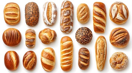 Assorted variety of freshly baked breads displayed on a rustic wooden surface representing culinary art and tradition