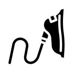 oxygen mask cardiology glyph icon vector illustration