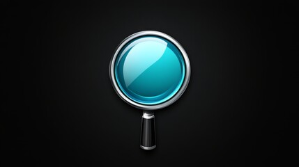 Magnifying glass on dark background for search and discovery concepts