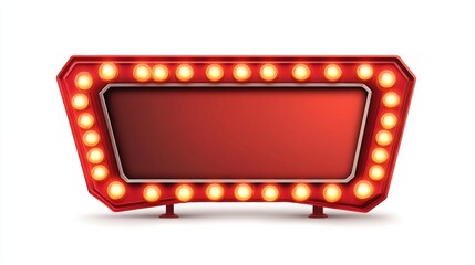 Retro illuminated sign with marquee lights for events and promotions