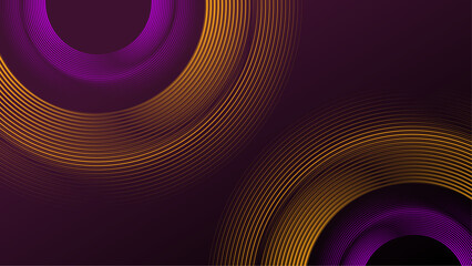 abstract pink and yellow circle on dark background vector illustration