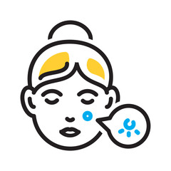 Vector multi color icon for warts