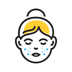 Vector multi color icon for acne