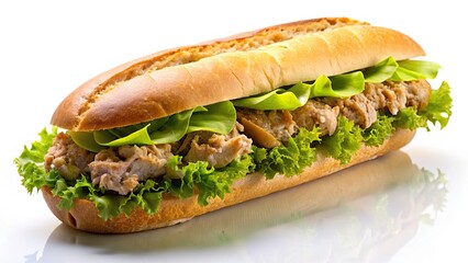 Silhouette Baguette Tuna Lettuce Sandwich Food Photography