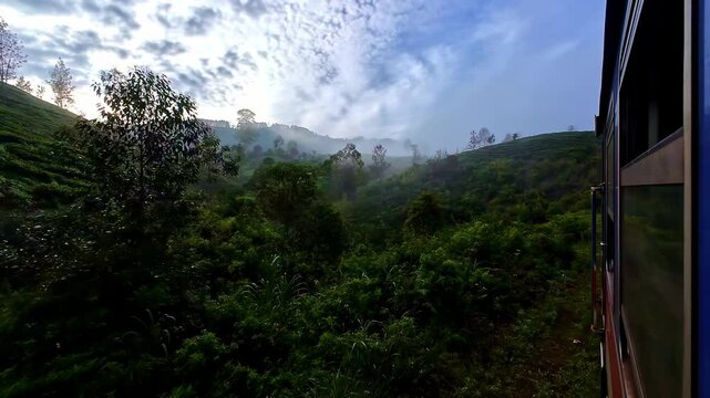 Capturing of picturesque naturescape from Ella to Kandy train in Sri Lanka.
