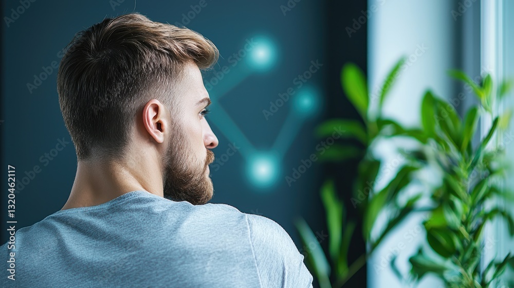 Poster a cybersecurity analyst intently monitoring a threat detection dashboard, analyzing incoming data st