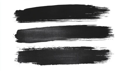 Abstract black brush strokes on white background for creative design and artistic projects