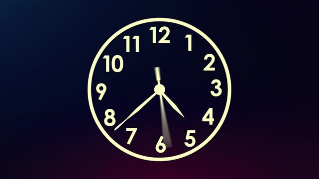 Reverse Time lapse animation analog Clock stopwatch icon Countdown timer 4K video face isolated against in a reverse time lapse.