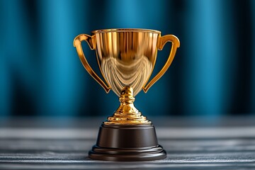 Golden Trophy Award Stage Success.