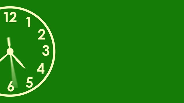 Reverse Time lapse animation analog half Clock stopwatch icon Countdown timer 4K video face isolated against in a time lapse.