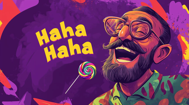 Funny caricature of a man for 1st april concet