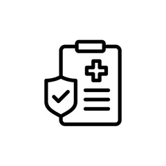 Fototapeta premium Medical insurance icon vector illustration. health insurance sign and symbol