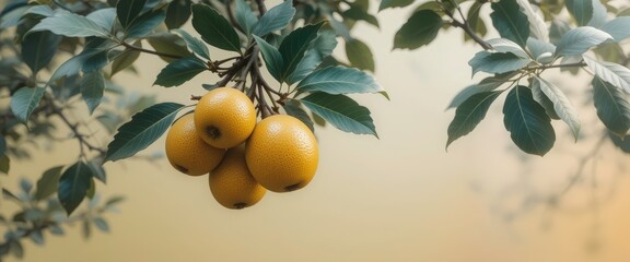 Golden Pears on Branch, Nature Still Life -  Minimalist photography