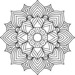 A creative simple mandala design vector style silhouette with white background