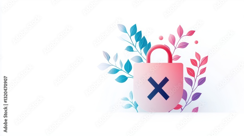Poster a warning sign icon with a hacker symbol and a crossed out circle, indicating prohibited access and 