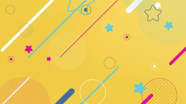 Retro Pop Starlight! A refreshing loop animation background featuring colorful dancing star-shaped elements.