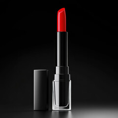 Obraz premium Eye-catching lipstick duo featuring red lipstick alongside classic lipstick in a minimalist digital art presentation