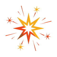 Obraz premium Red explosion burst with sparks icon