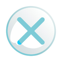 Obraz premium Light blue circular X cancel button