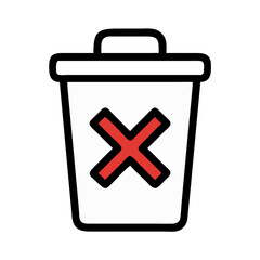 Obraz premium Trash bin with red X delete icon