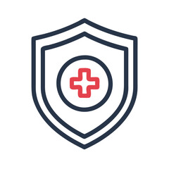 Obraz premium Medical shield with red cross