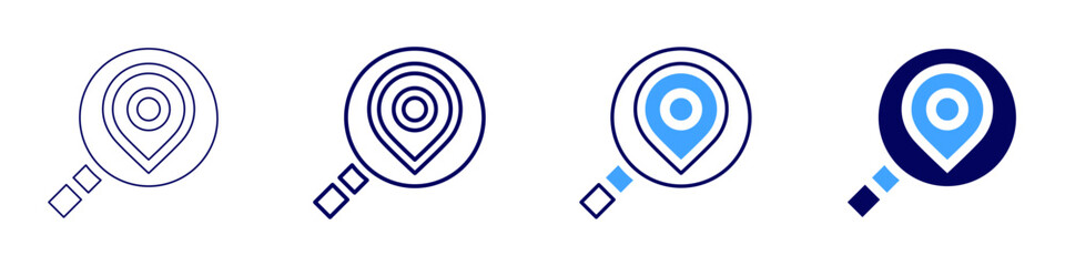 Search compatibility​ icon in 4 different styles. Thin Line, Line, Bold Line, Duotone. Duotone style. Editable stroke