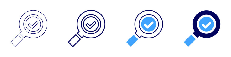 Search usability icon in 4 different styles. Thin Line, Line, Bold Line, Duotone. Duotone style. Editable stroke