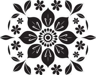 Elegant Vintage Damask Floral Pattern, Ornate Black & White silhouette vector Design for Decorative & Textiles
