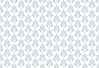 Flower geometric pattern. Seamless vector background. White and gray ornament