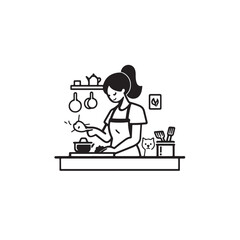 Woman Cooking in the Kitchen